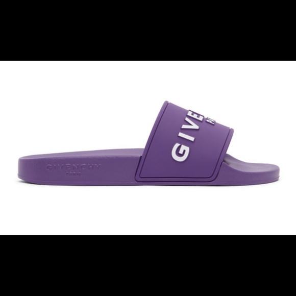 NEW GIVENCHY PARIS PURPLE LOGO POOL SLIDES SANDALS 36 6 RECEIPT AUTHENTIC - Picture 13 of 14